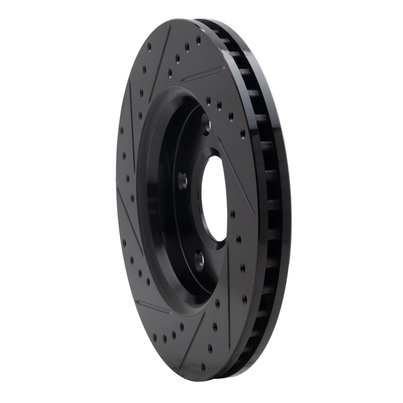 Chrysler Town & Country Brake Rotor (1) - Front Right - R1 Concepts - Drilled & Slotted - Black - `08-`16